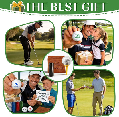 Personalized Golf Ball Stamp Kit – Custom Marker with Premium Leather Pouch