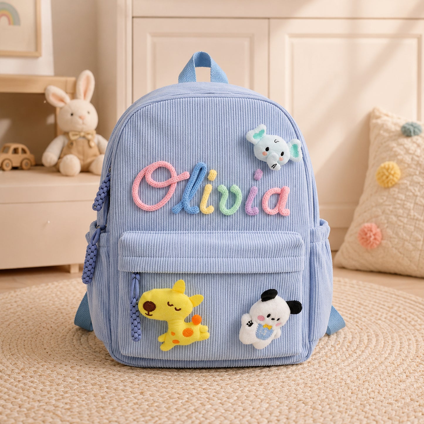 Custom Name Corduroy Backpack for Little Adventurers