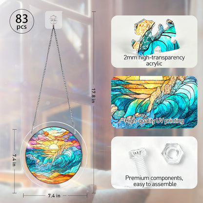 Acrylic Jigsaw Puzzle Suncatcher – Golden Tide Sunrise