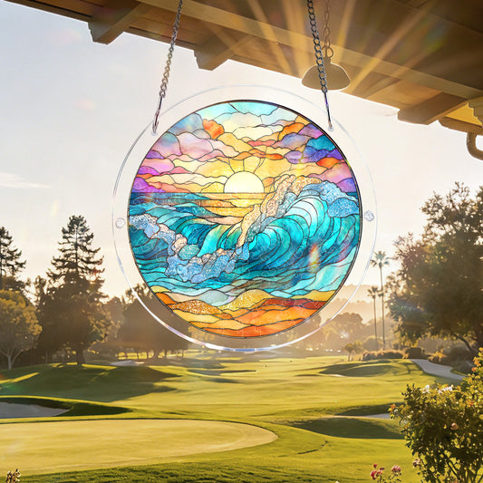 Acrylic Jigsaw Puzzle Suncatcher – Golden Tide Sunrise