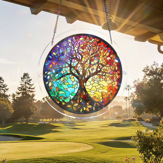 Acrylic Jigsaw Puzzle Suncatcher - Four Seasons Tree of Life