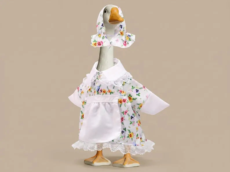 Cute Strawberry Porch Goose Outfit | Pink Goose Dress with Matching Hat
