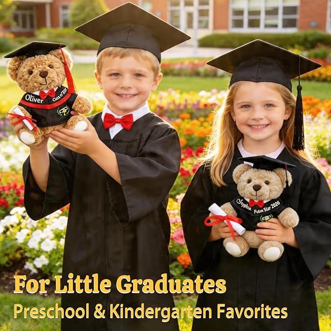 Personalized Class of 2026 Graduation Teddy Bear - Custom Hand-Embroidered Keepsake Gift