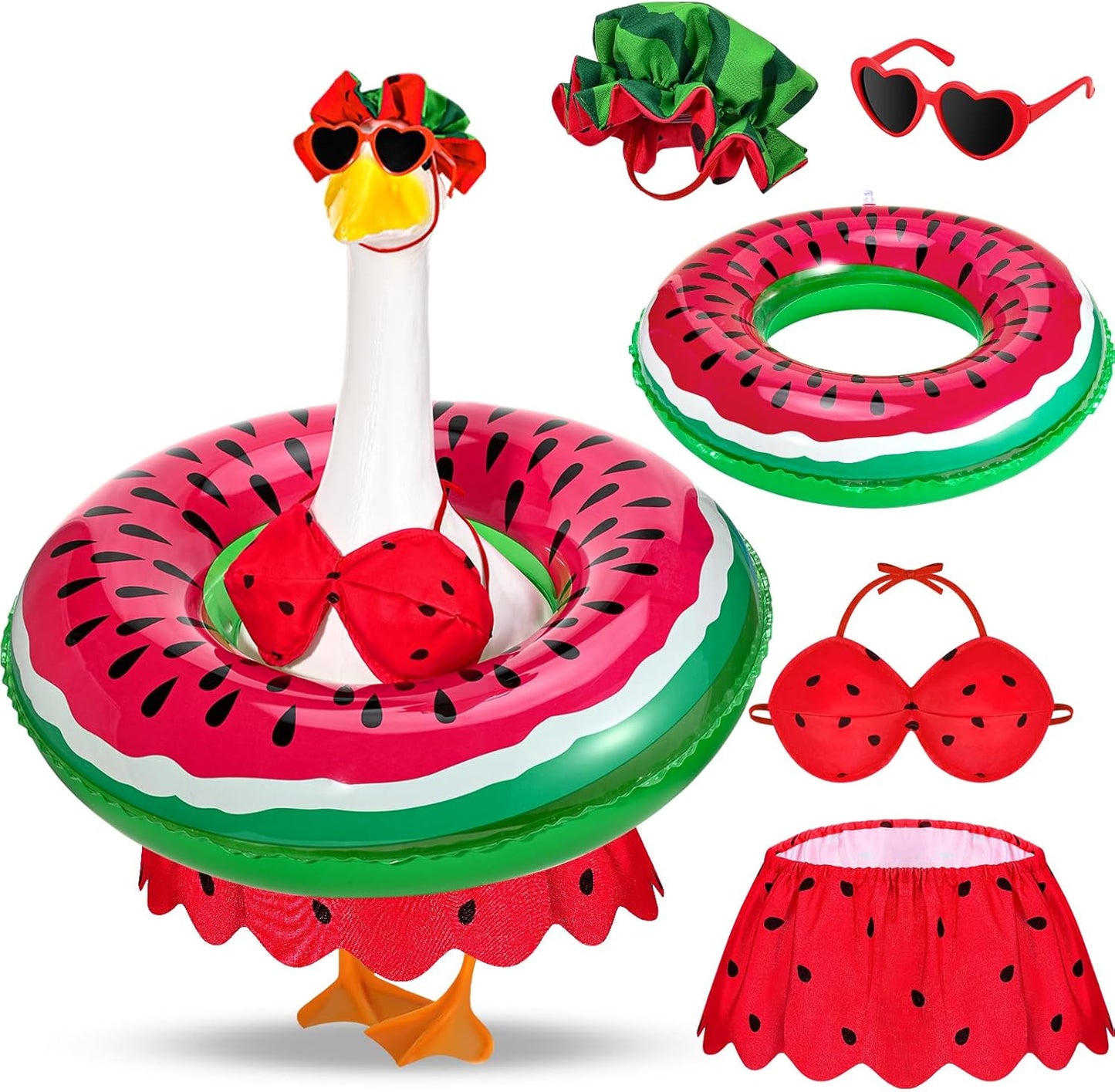 Pink Aloha" 5-Piece Hawaiian Bikini Set for 23" Porch Goose | Summer Island Vibes