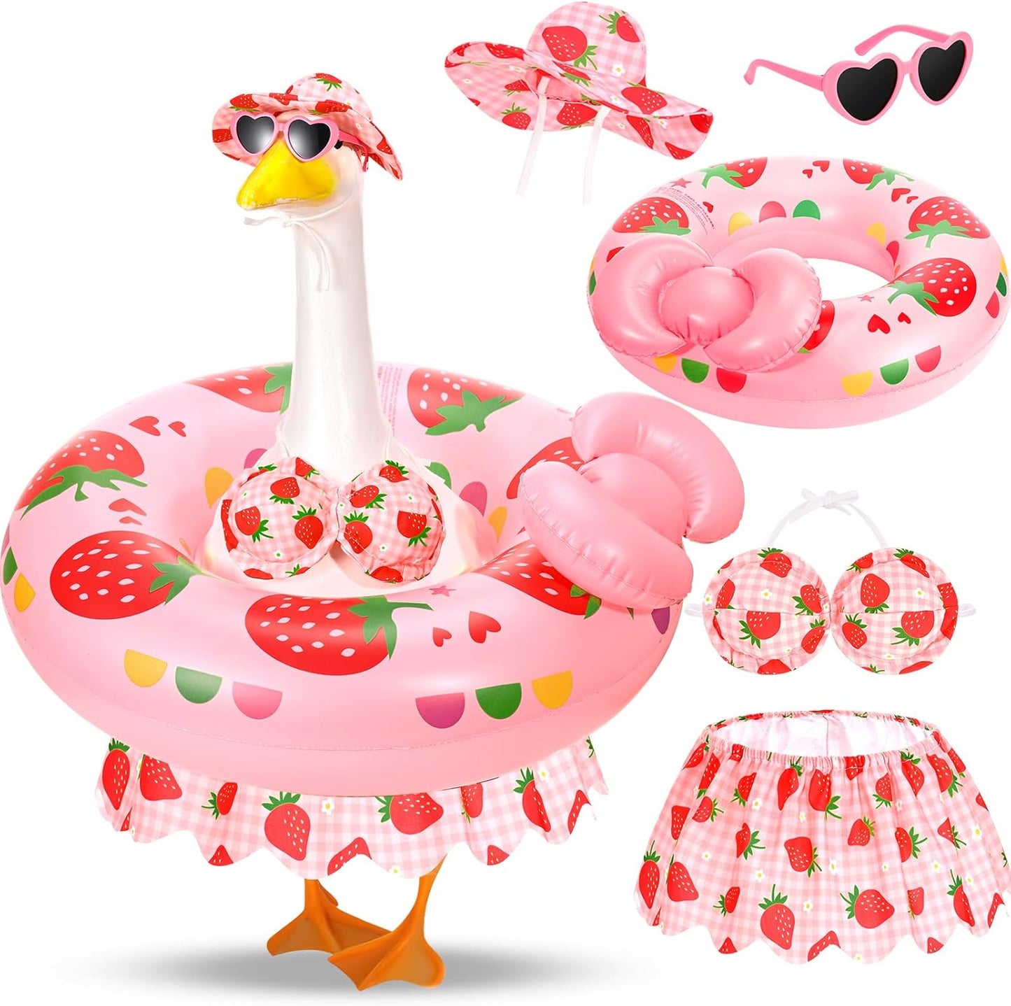 Pink Aloha" 5-Piece Hawaiian Bikini Set for 23" Porch Goose | Summer Island Vibes