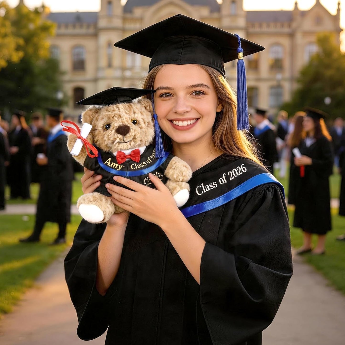 Personalized Class of 2026 Graduation Teddy Bear - Custom Hand-Embroidered Keepsake Gift