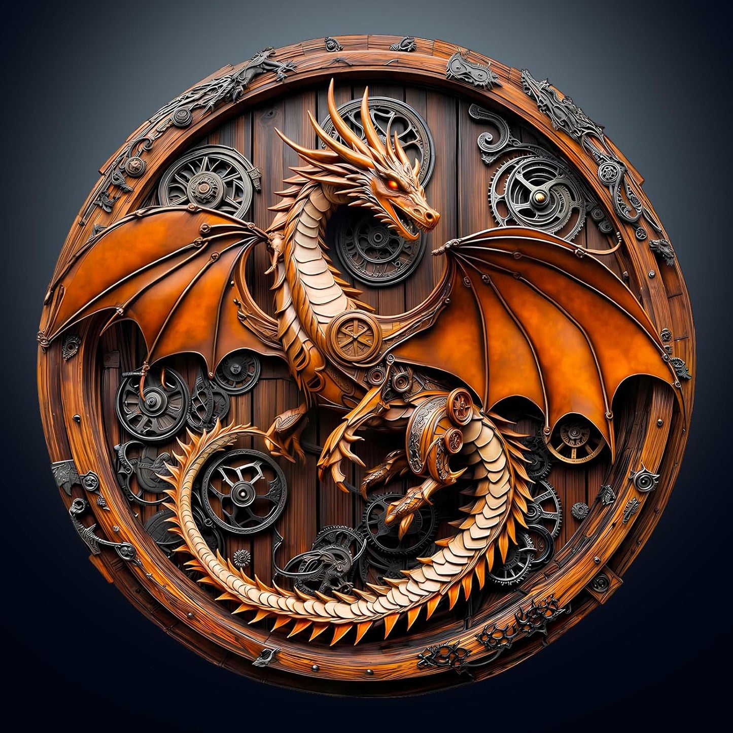 Moonlit Blue Dragon Premium Wooden Puzzle