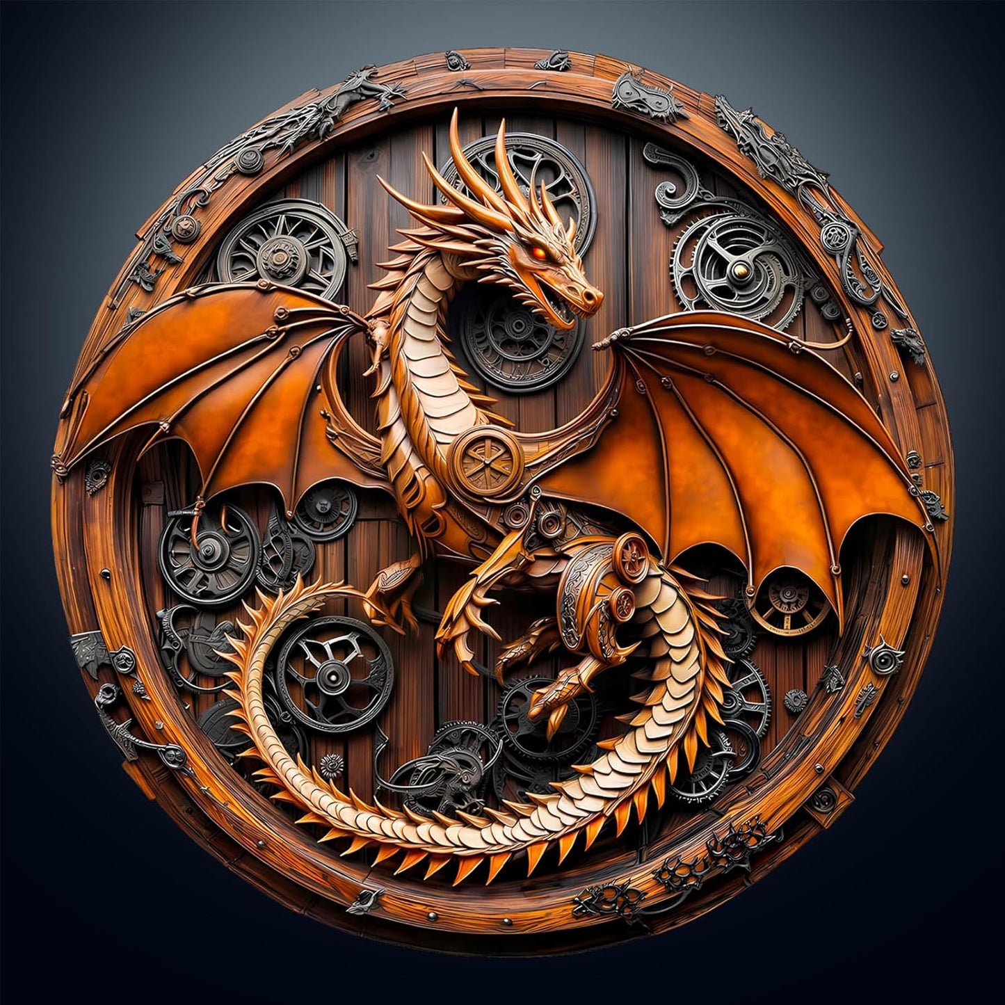 Moonlit Blue Dragon Premium Wooden Puzzle