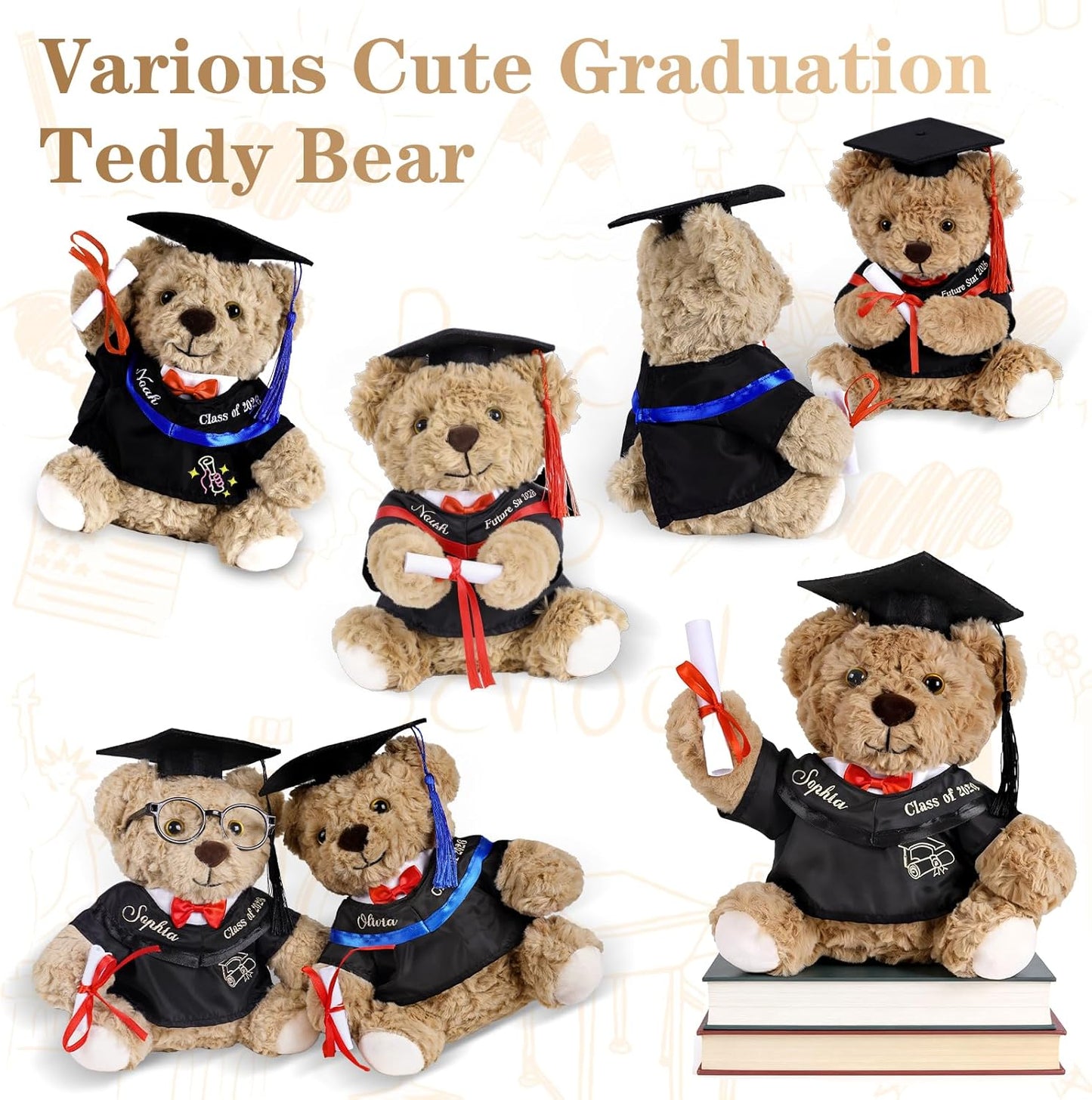 Personalized Class of 2026 Graduation Teddy Bear - Custom Hand-Embroidered Keepsake Gift