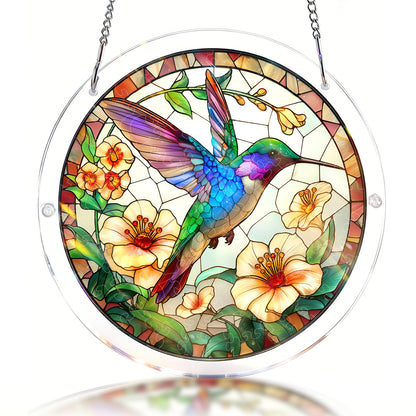Acrylic Jigsaw Puzzle Suncatcher – Hummingbird Bloom