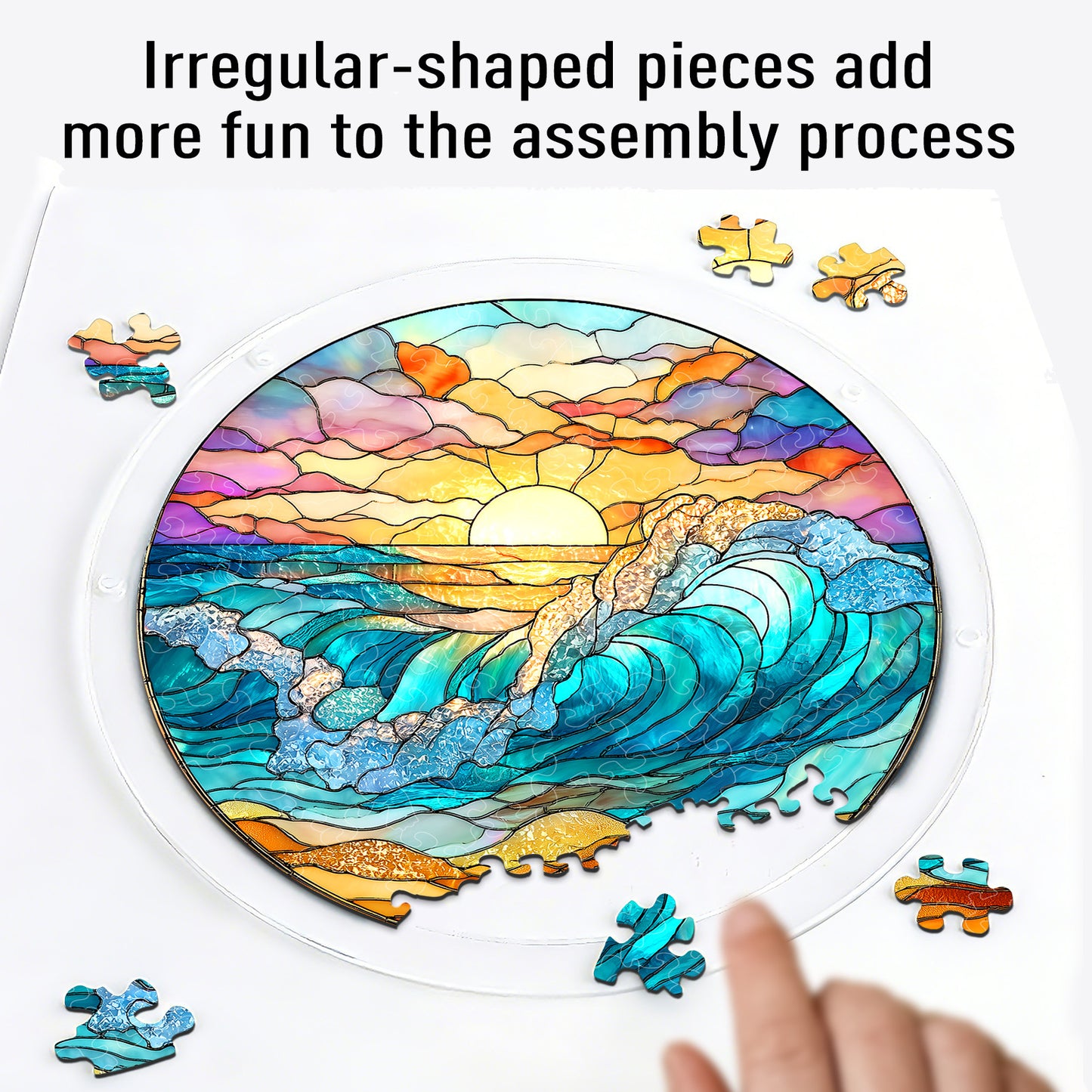 Acrylic Jigsaw Puzzle Suncatcher – Golden Tide Sunrise