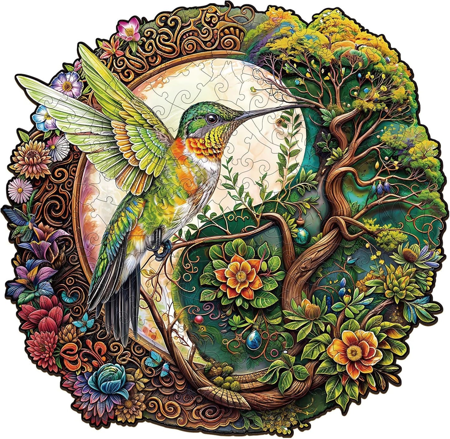 Yin Yang Hummingbird Wooden Puzzle
