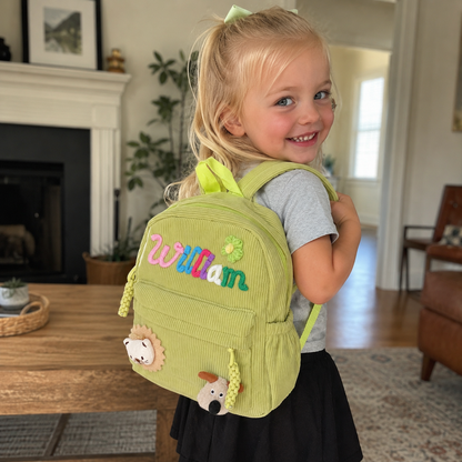 Custom Name Corduroy Backpack for Little Adventurers