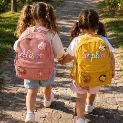 Custom Name Corduroy Backpack for Little Adventurers