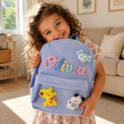 Custom Name Corduroy Backpack for Little Adventurers