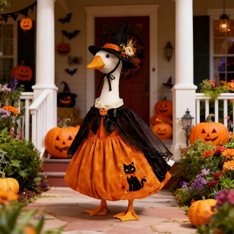 Halloween Pumpkin Porch Goose Costume Set