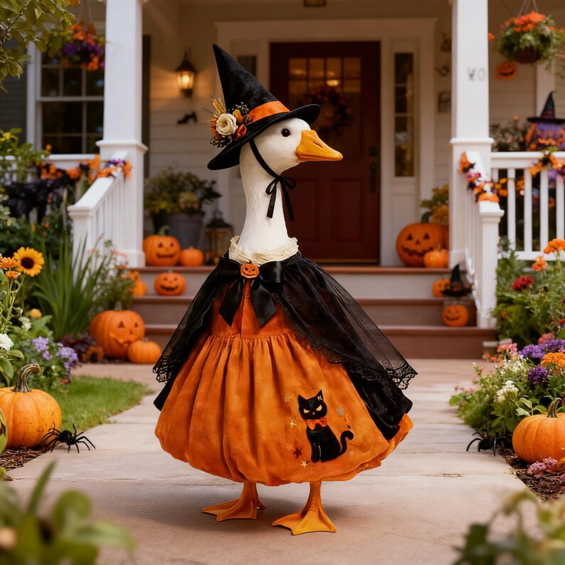 Halloween Pumpkin Porch Goose Costume Set