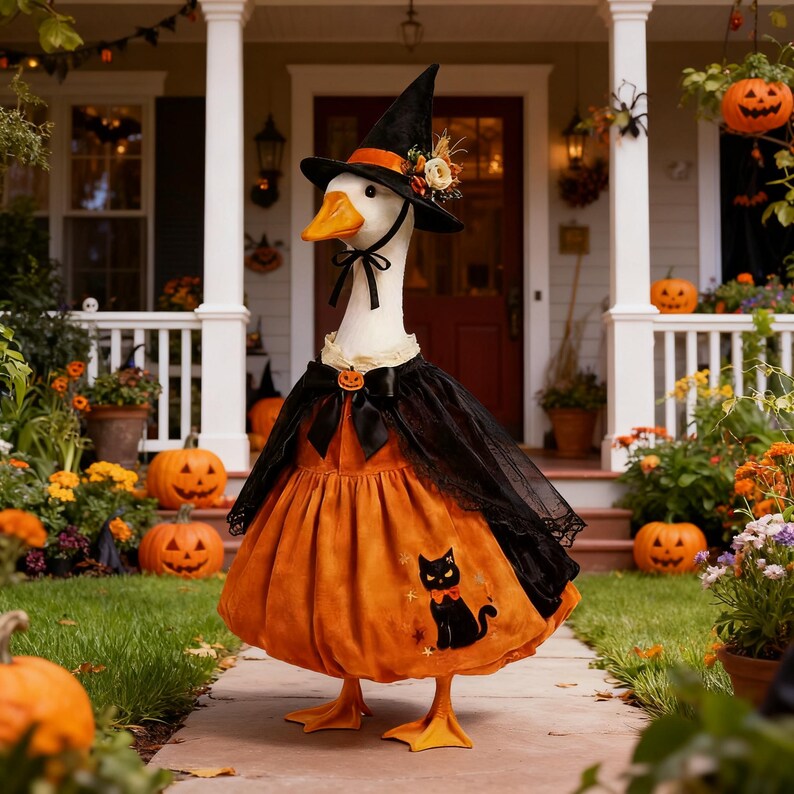 Halloween Pumpkin Porch Goose Costume Set