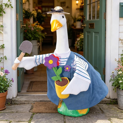 Gardener’s Delight Outfit for 23" Porch Goose | Whimsical Garden & Patio Decor