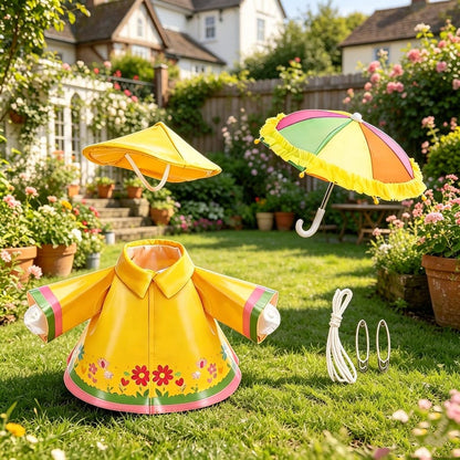 Waterproof Raincoat Outfit for 23" Porch Goose – Decorative Lawn Goose Costume & Garden Statue Apparel