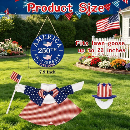 USA 250th Anniversary Commemorative Outfit | Patriotic Porch Goose Ensemble