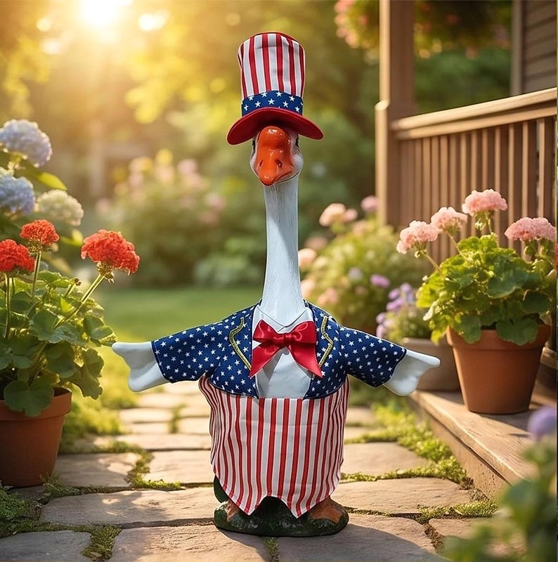 The Star-Spangled Patriot: Uncle Sam Outfit for 23" Porch Goose & Garden Statues