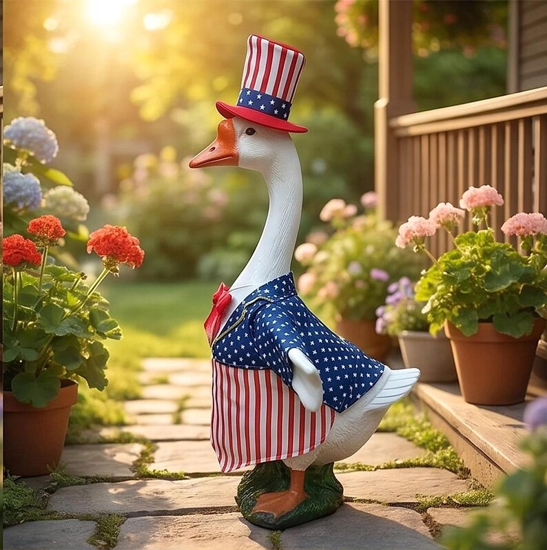 The Star-Spangled Patriot: Uncle Sam Outfit for 23" Porch Goose & Garden Statues