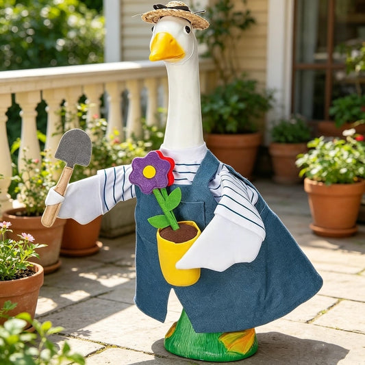 Gardener’s Delight Outfit for 23" Porch Goose | Whimsical Garden & Patio Decor