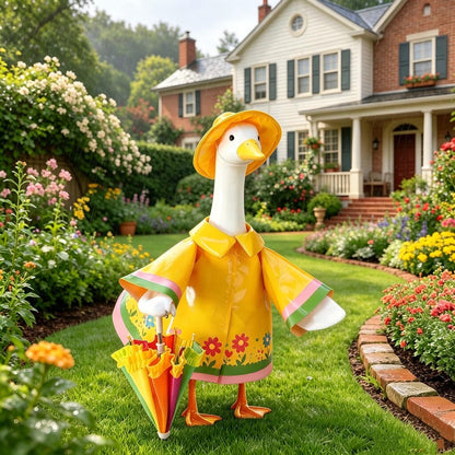 Waterproof Raincoat Outfit for 23" Porch Goose – Decorative Lawn Goose Costume & Garden Statue Apparel