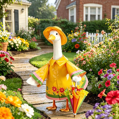 Waterproof Raincoat Outfit for 23" Porch Goose – Decorative Lawn Goose Costume & Garden Statue Apparel