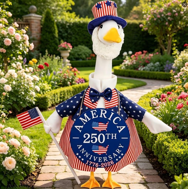 USA 250th Anniversary Commemorative Outfit | Patriotic Porch Goose Ensemble