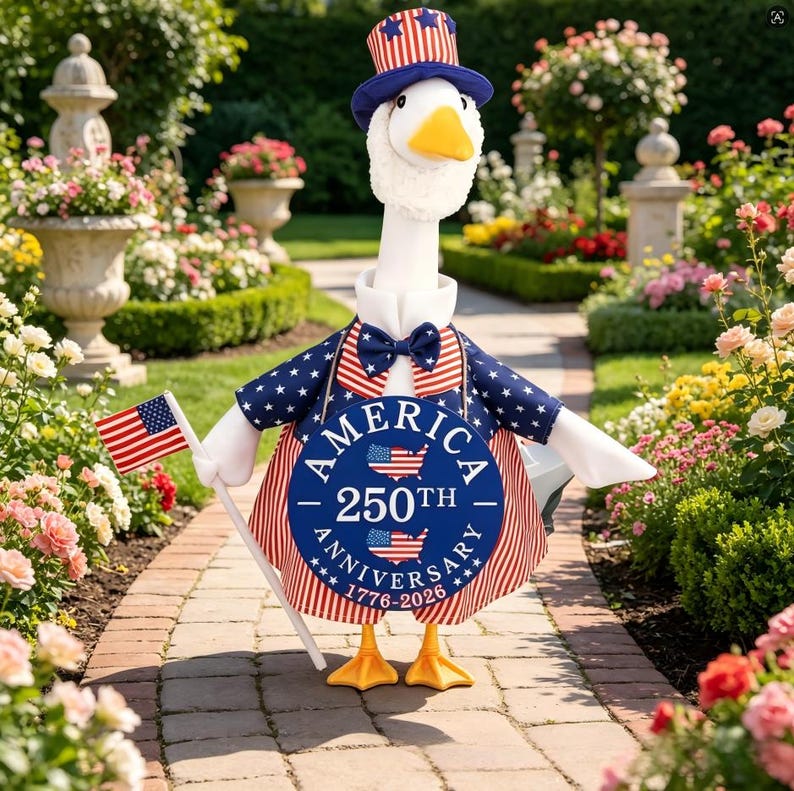 USA 250th Anniversary Commemorative Outfit | Patriotic Porch Goose Ensemble