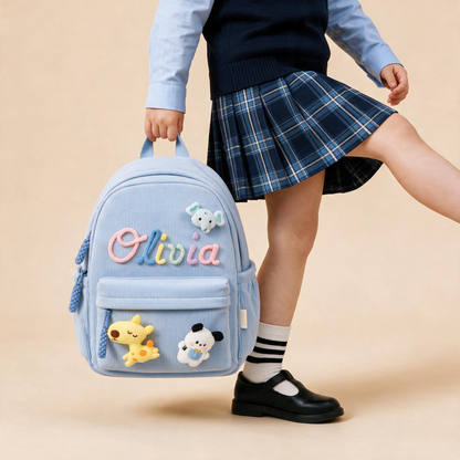 Custom Name Corduroy Backpack for Little Adventurers